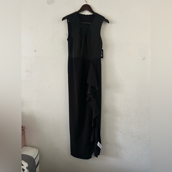 NWT DKNY Women's Twist-Front Cascade Ruffle Column Gown Formal Event Classic Sz6 - Picture 10 of 16